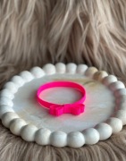 Bransoletka kokardka | damska | neonowy róż | Rypsovnia