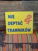 Szyld metalowy Nie deptać trawników PRL