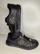 Philipp Plein luksusowe sneakersy czarne skórzane r.42