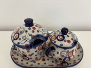 Zestaw na cukier i miód Unikat ceramika Manufaktura Bolesławiec