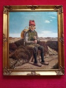 Stary obraz na płótnie sygnowany 