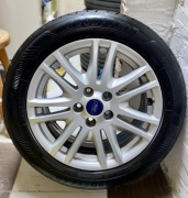 Koła, Ford 5x108 felgi i opony goodyear letnie  205/55/16 stan b.dobry 