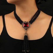 Naszyjnik vinted gotycki czarne korale