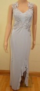 Lipsy London suknia wieczorowa maxi koronka liliowy szary XXS 32 NOWA
