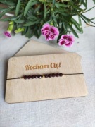 Bransoletka z GRANATEM WIŚNIOWYM handmade 