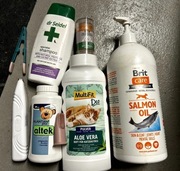 Szampony, neutralizator do kuwety, olej z łososia