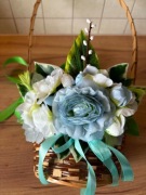 Dekoracja do koszyczka Wielkanocnego STROIK kwiaty na koszyk Wielkanocny