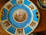 Sliczna parka talerzy z miniaturkami A.Watteau!