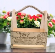 Nosidełko.Organizer drewniane Babcia Dziadek.Prezent.Grawer personalizowany