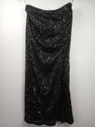 Czarna spódniczka midi Lipsy London cekiny dopasowana elegancka XS