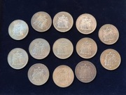 13 monet srebrnych 50 franków (Herkules)