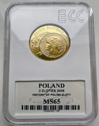 2 PLN ZŁ Głowa Kobiety - 10 zł 1932 - Dzieje Złotego 2006 grading GCN MS65