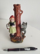Gipsowa figurka wilk i czerwony kapturek 