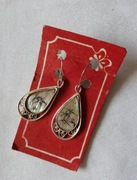 Kolczyki damskie biżuteria z epoki PRLu 