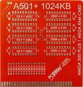 Płytka PCB rozszerzenia pamięci o dodatkowy 1Mb RAM, Amiga 500 plus