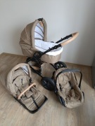 Wózek dziecięcy 3w1 gondola spacerówka fotelik duże koła amortyzacja