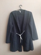 Kardigan z kapturem wiązany M