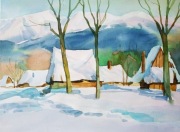 TATRY zimą (akwarela wykonanie)42x30cm