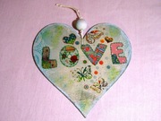 Deseczka love, serce – np. Zakładka do książki, zawieszka