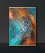 Pejzaż, abstrakcja, olej, 70x100cm, Monika Seroka