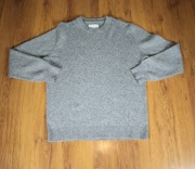 Sweter Samsoe Samsoe r. M szary okrągły dekolt bawełna wełna 