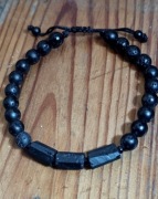 Bransoletka czarny turmalin lawa wulkaniczna.