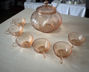 Waza do ponczu / sałatka + miseczki/kubki z uchwytami, styl retro/vintage