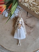 Aniołek Anioł stróż mini l Komunia Święta makrama zawieszka 