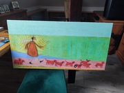 March od the sousages - płótno 100cm x 50cm  