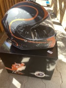 Kask motocyklowy m-line matte black / Orange
