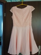 Sukienka wesele brzoskwiniowa z koronką Maria