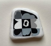 Marimekko magnes na lodówkę, malowany kamień