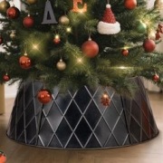 Lanpn Metalowy kołnierz na choinkę 60cm  Czarny