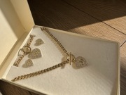 Komplet biżuterii litery stal złoty kolor