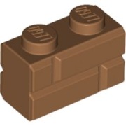 LEGO cegła cegiełka 1x2 150szt 98283 4656783 mur jasny brąz Medium Nougat