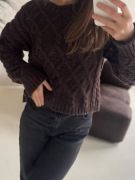 Sweter o grubym splocie Brązowy 