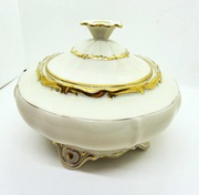 Porcelana Carl Tielsch unikatowa przedwojenna złocona waza 