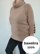 Bawełniany sweter z golfem oversize XL 42