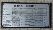 Ikarus 280 2081 tabliczka informacyjna znamionowa 5385-4