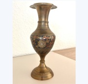 Wazon z mosiądzu mosiężny złoty malowany