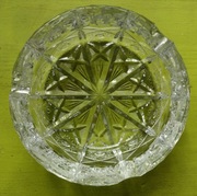 Duża ciężka popielniczka kryształ vintage PRL piękny szlif 