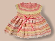 Ręcznie robiona sukienka na szydełku 6 miesięcy