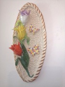 Panel ceramiczny maki motyle rzeźba 3D ręcznie robiony, wymiary 12x29 cm