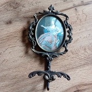 ramka mosiężna ,22cm wysoka ,koronkowa robota 