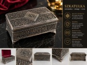 Szkatułka posrebrzana 13 cm kasetka vintage orientalna na biżuterię retro