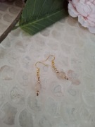 Kolczyki handmade srebro pozłacane z naturalnych kamieni cytryn