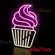 DESER LODOWY NEON ICE CREAM LODZIARNIA LÓD SZYLD LED LAMPKA NEONOWA