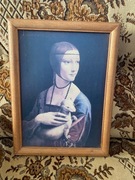 Obraz Leonardo Vinci Dama z łasiczką gronostajem 31x23 cm