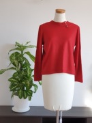 Czerwony bordowy elegancki sweter merino questa donna S 36