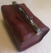 Skórzana torba lekarska kuferek lekarski oryginał vintage PRL